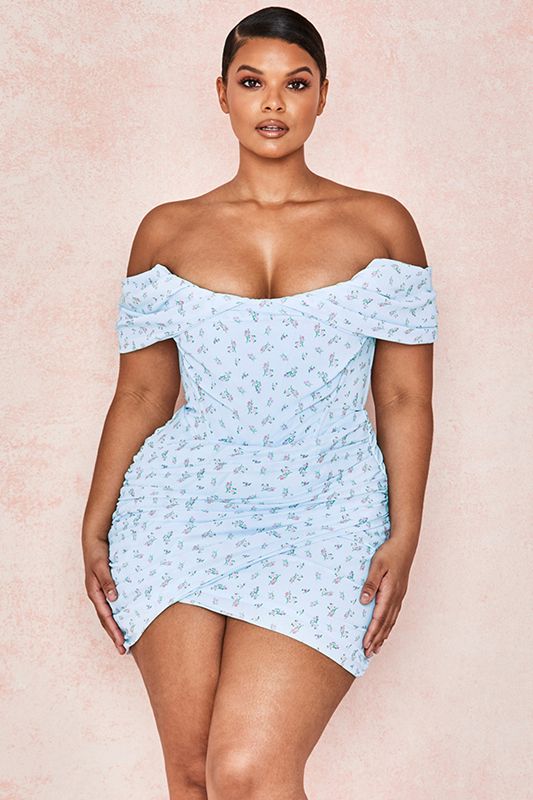 Blue House Of Cb Floral Draped Mini Dress | UCZ-963248