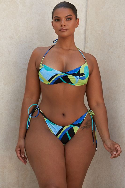 Blue House Of Cb Green Halter Bikinis | ZVE-456780