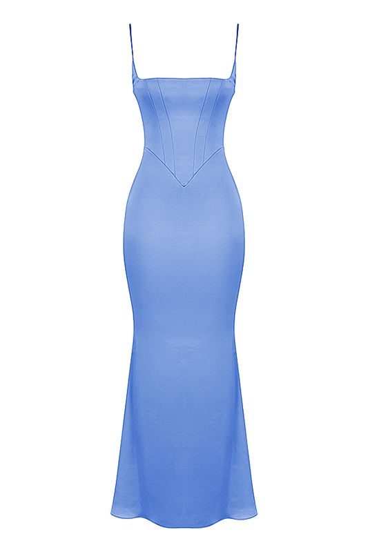 Blue House Of Cb Satin Maxi Dress | BJR-205389