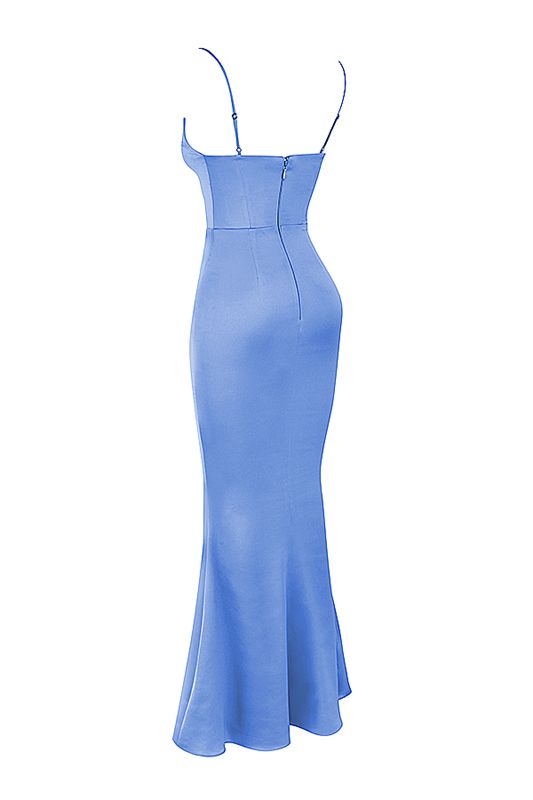 Blue House Of Cb Satin Maxi Dress | BJR-205389