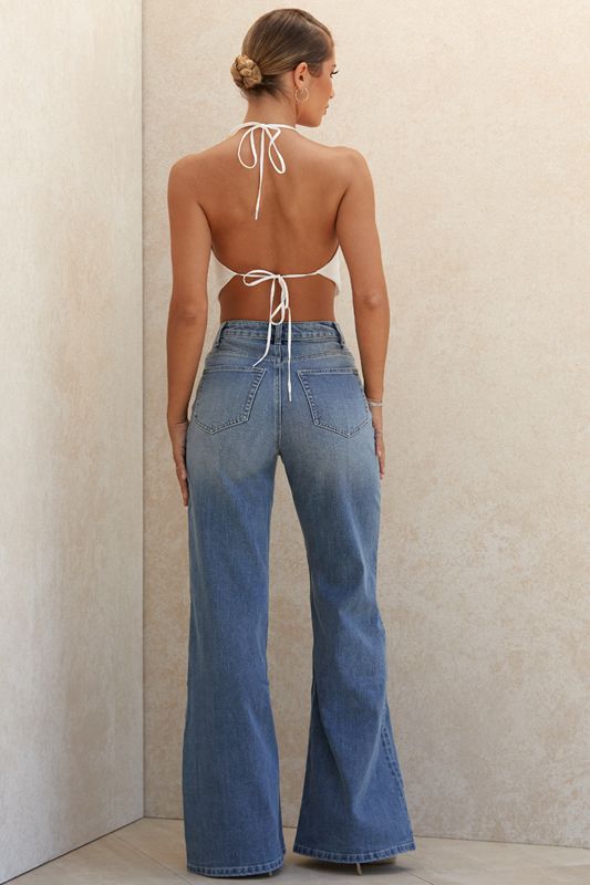 Blue House Of Cb Waist Wide Leg Jeans | GUT-871942