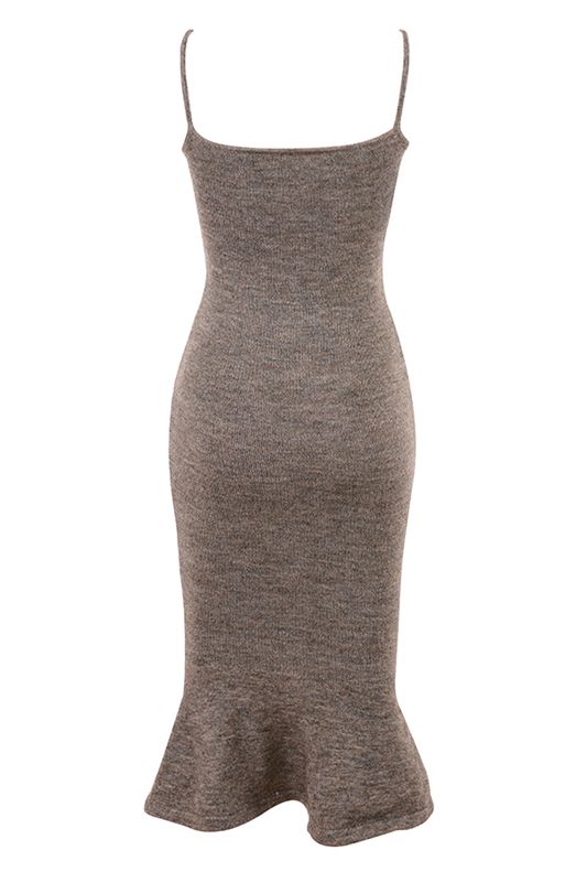 Brown House Of Cb Marl Knit Midi Dress | BGK-874912