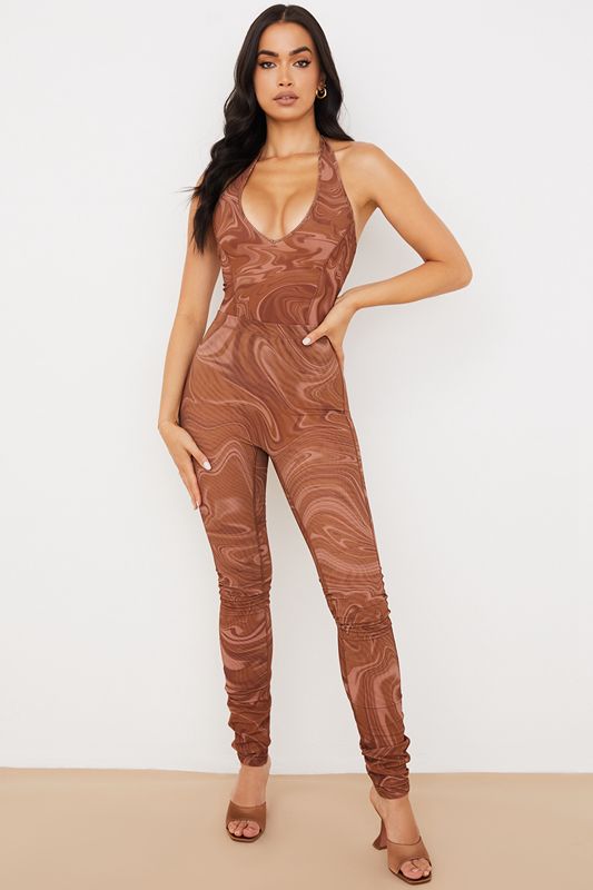 Brown House Of Cb Mesh  Leggings | ZVP-157849