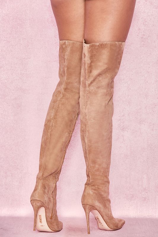 Brown House Of Cb Real Suede Thigh Boots | JWM-794238