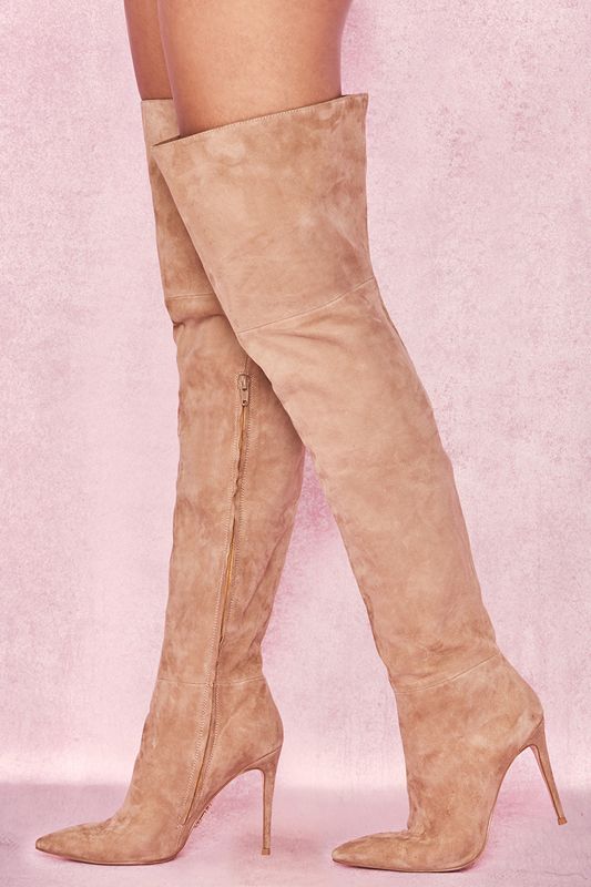 Brown House Of Cb Real Suede Thigh Boots | JWM-794238