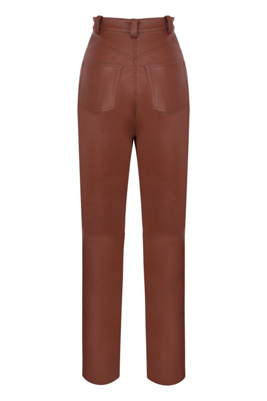 Brown House Of Cb Stretch Vegan Leathers Pants | DRE-945620