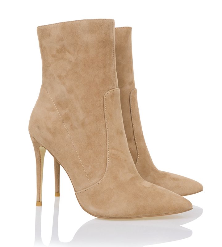 Brown House Of Cb Suede Stiletto Ankle Boots | IYS-963072