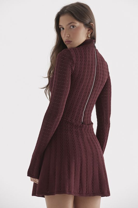 Burgundy House Of Cb Knit  Dress | GFU-605839