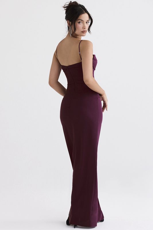 Burgundy House Of Cb Maxi  Dress | VSN-853142