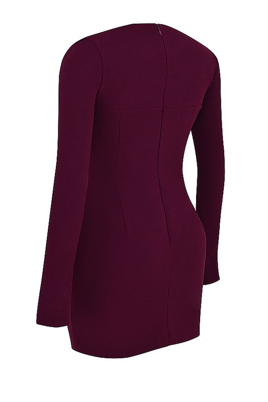 Burgundy House Of Cb Plunge  Dress | UFW-795310