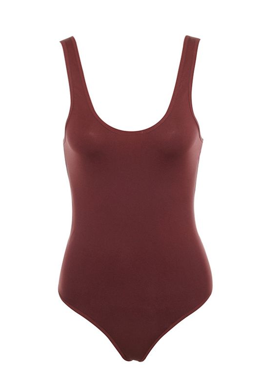 Burgundy House Of Cb Seamless Knit Stretch Bodysuit | XKQ-637518