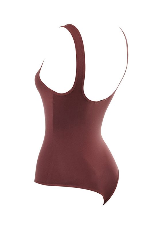 Burgundy House Of Cb Seamless Knit Stretch Bodysuit | XKQ-637518