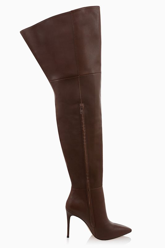 Chocolate House Of Cb Real Leather Thigh Boots | QHG-309572