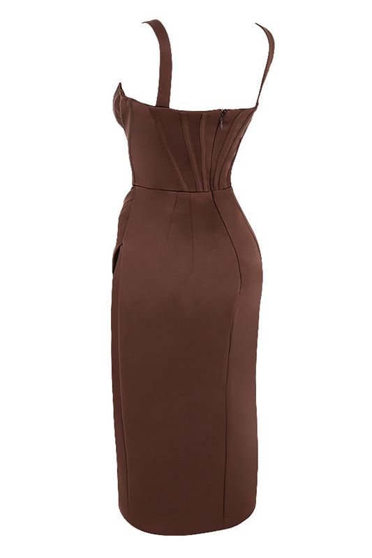 Chocolate House Of Cb Satin  Dress | DFN-684591