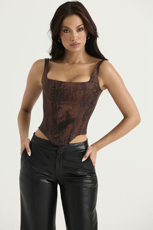 Copper House Of Cb Copper Satin Longline Corset | JKR-368512