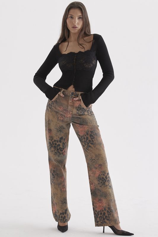 Copper House Of Cb Printed  Jeans | YHM-783295