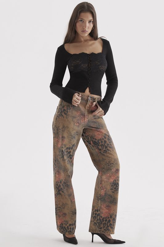 Copper House Of Cb Printed  Jeans | YHM-783295