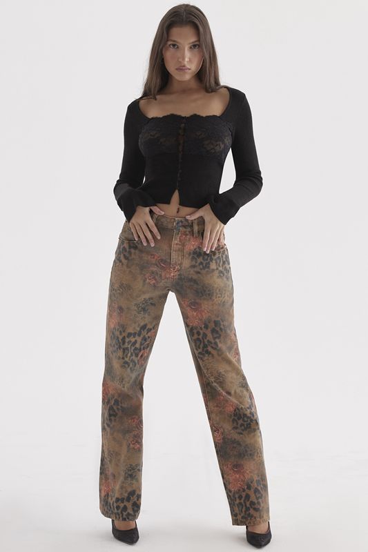 Copper House Of Cb Printed  Jeans | YHM-783295