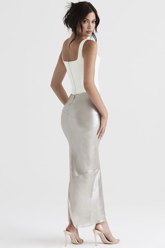 Cream House Of Cb Champagne Midi Skirts | XNW-619752