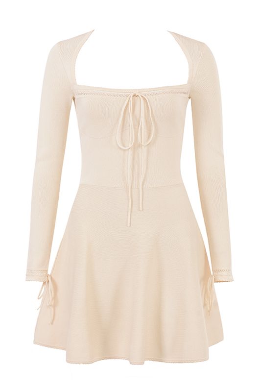 Cream House Of Cb Dainty Knit Mini Dress | WAF-573869