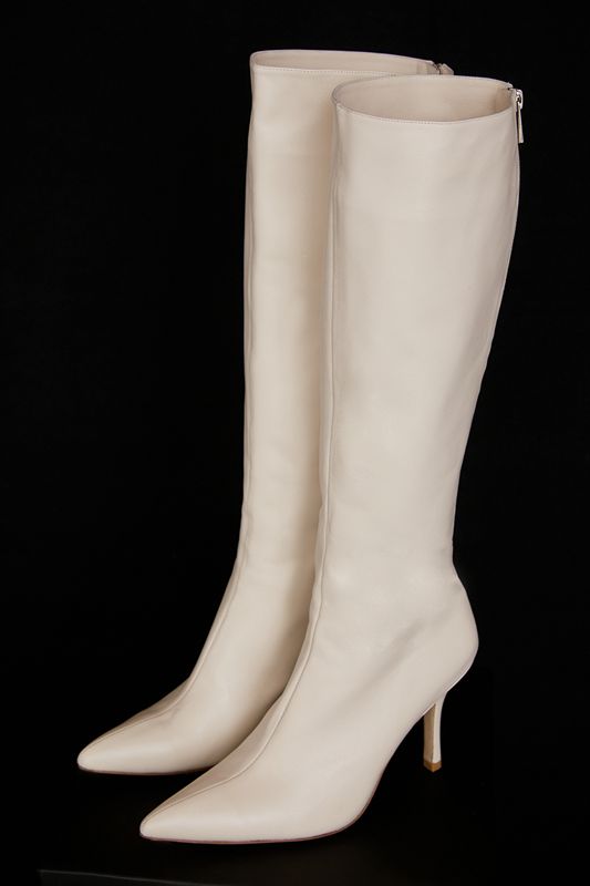 Cream House Of Cb Leather Knee High Boots | AVW-806135