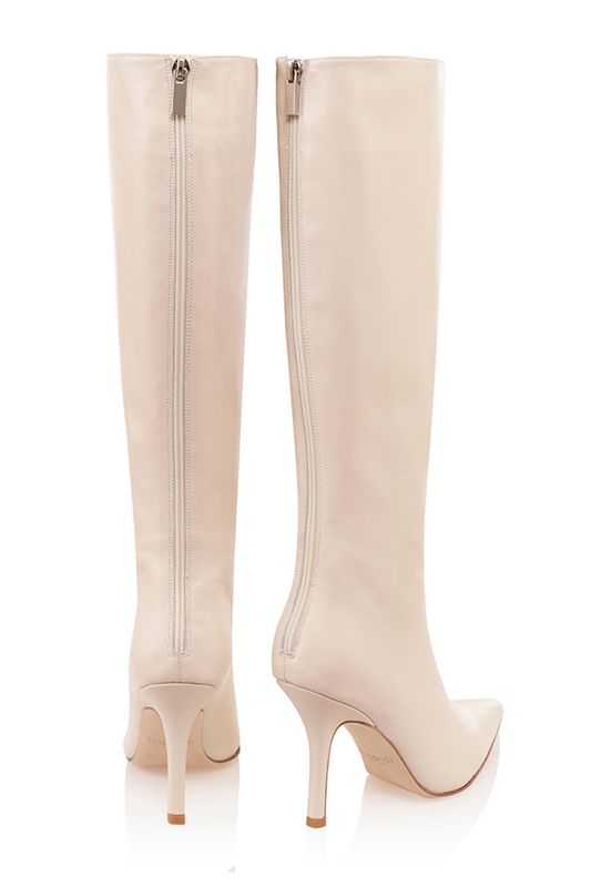 Cream House Of Cb Leather Knee High Boots | AVW-806135