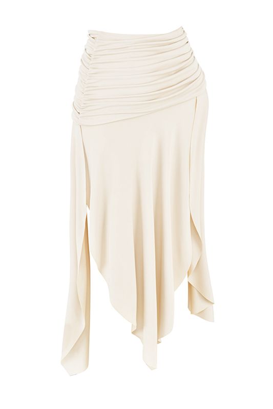 Cream House Of Cb White Draped Midi Skirts | XDV-907235