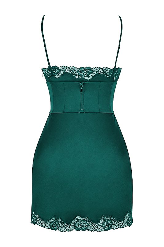 Dark Green House Of Cb Satin Slip Dress | VEB-395012