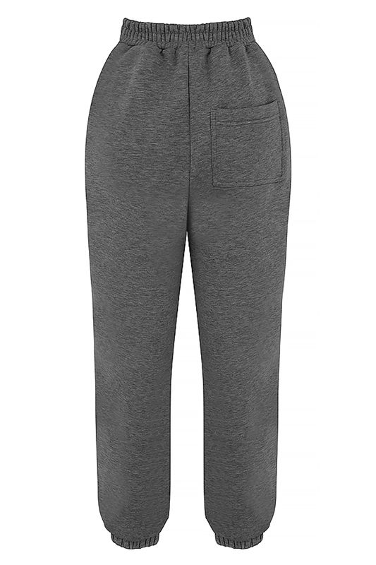 Dark Grey House Of Cb Grey Fleece Back Pants | TAY-796130