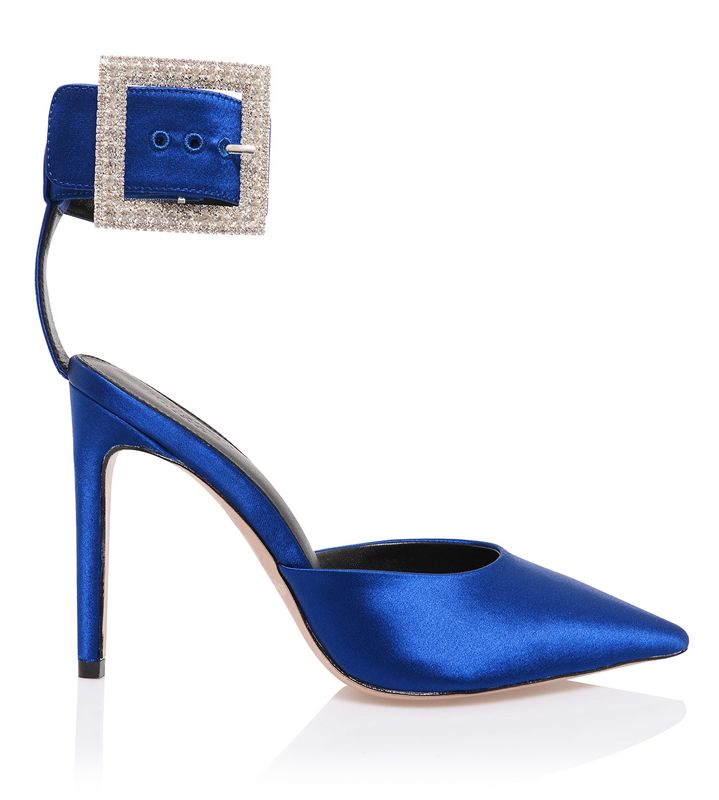 Deep Blue House Of Cb Blue Crystal Buckle Pumps | GUR-412567