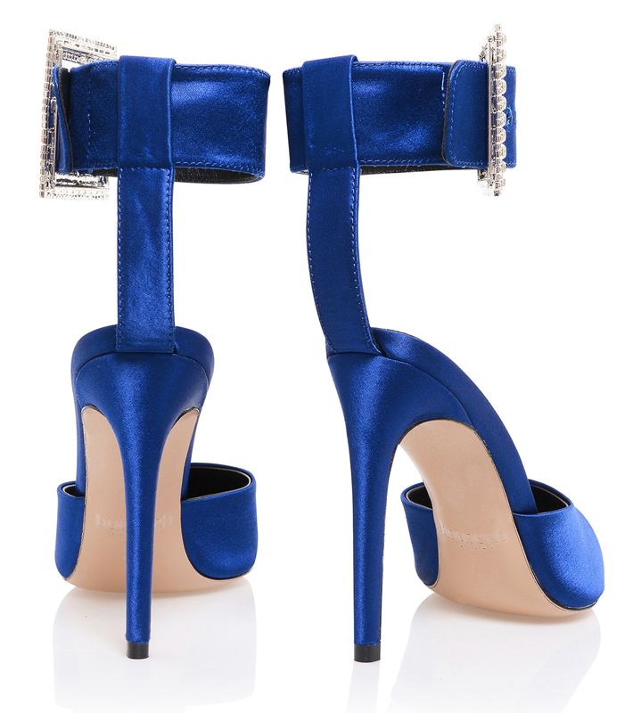 Deep Blue House Of Cb Blue Crystal Buckle Pumps | GUR-412567