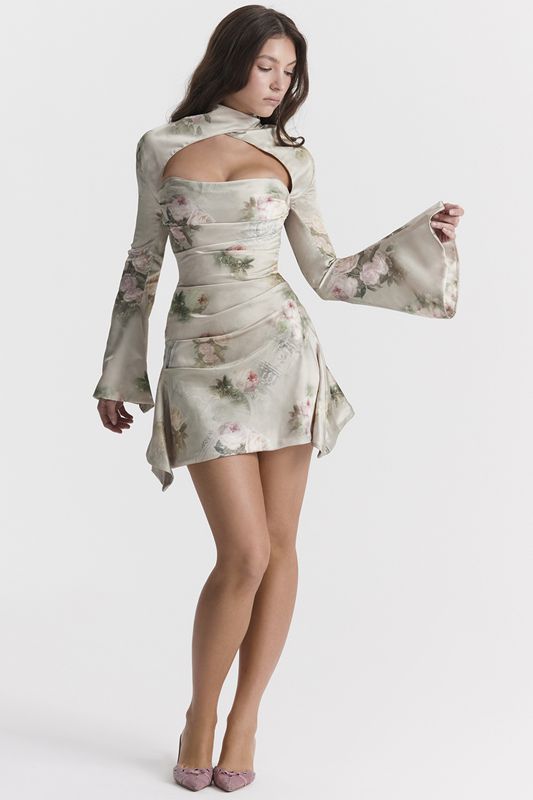 Flower House Of Cb Floral Draped Dress | GSL-256839