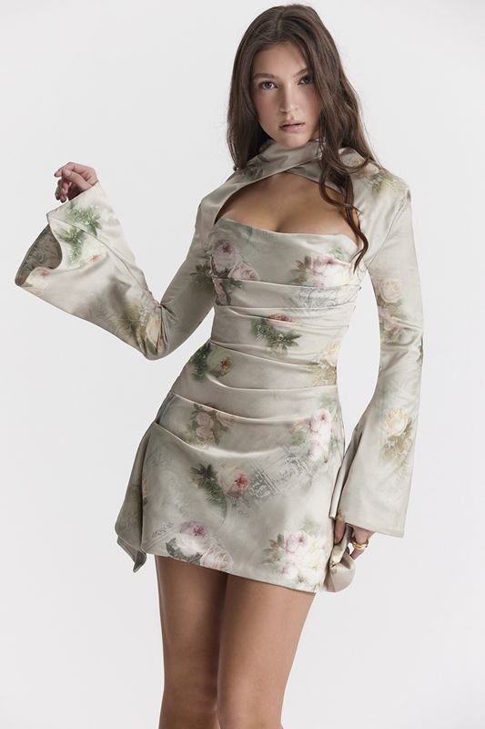 Flower House Of Cb Floral Draped Dress | GSL-256839