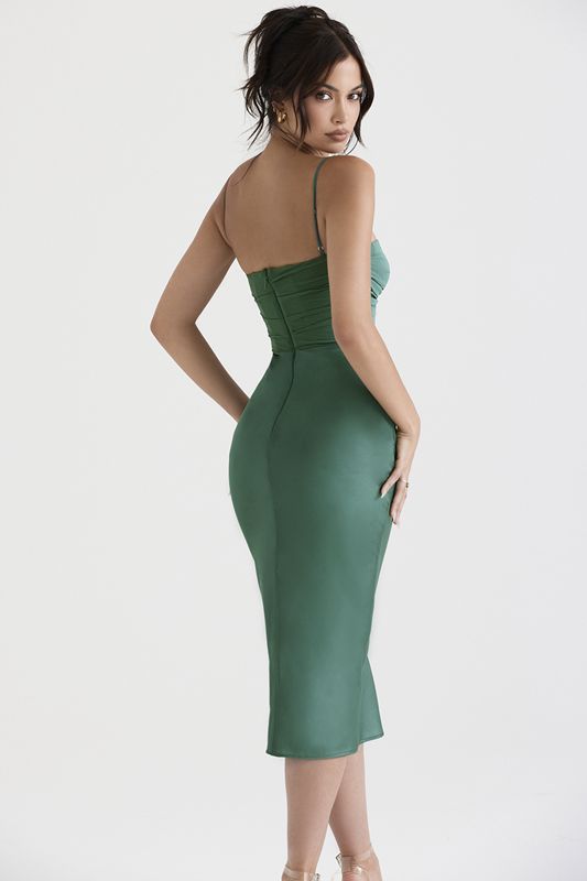 Green House Of Cb Draped  Midi Dress | ZRK-349786