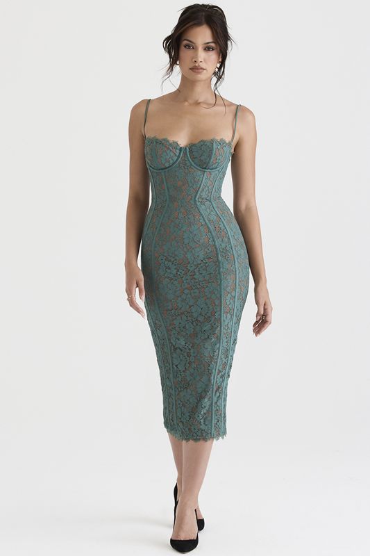 Green House Of Cb Lace  Midi Dress | ELC-284371