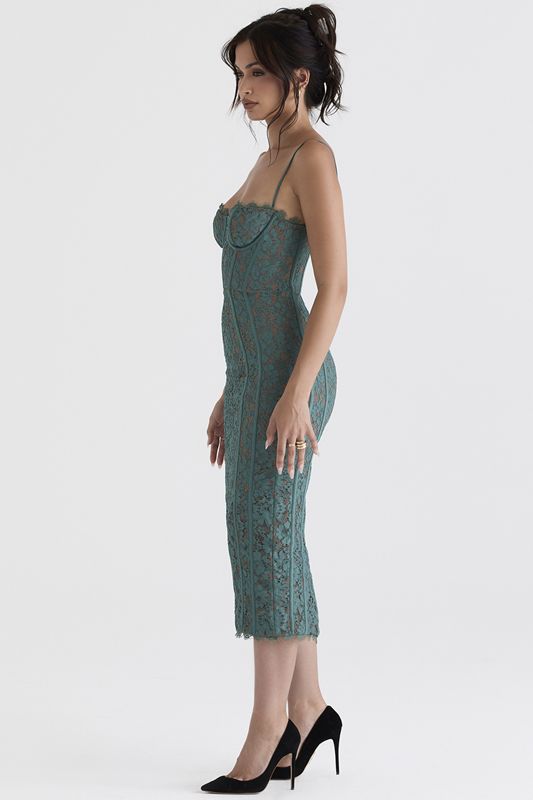 Green House Of Cb Lace  Midi Dress | ELC-284371