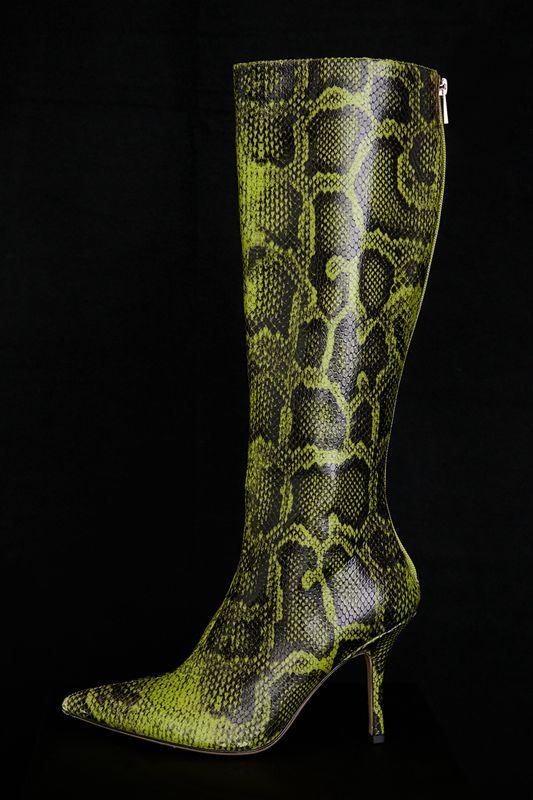 Green House Of Cb Print Knee High Boots | SJB-397180