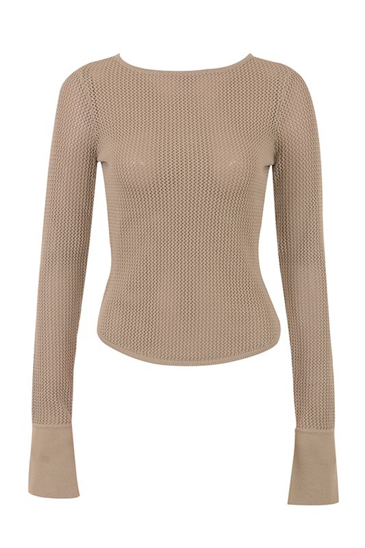 Grey Brown House Of Cb Knit Long Sleeve Tops | BTY-953120