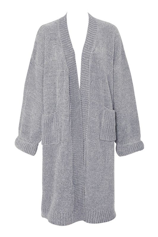 Grey House Of Cb Chenille Slouchy Cardigan | HTB-403987