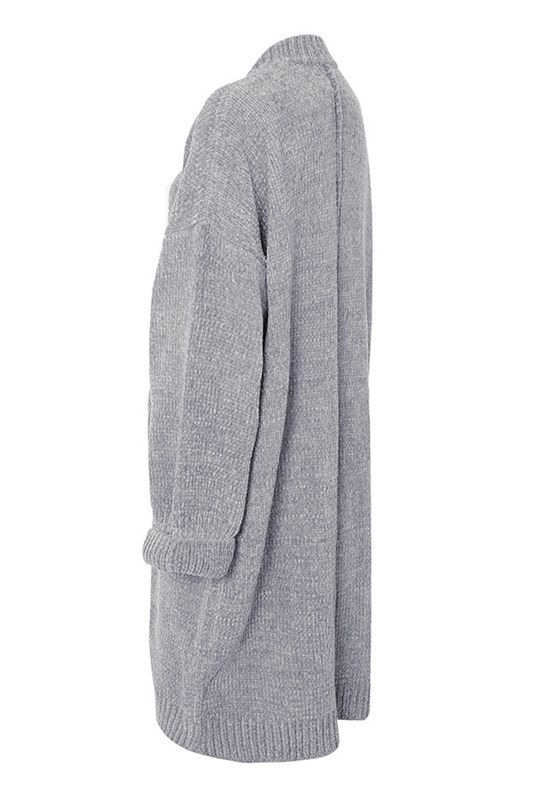 Grey House Of Cb Chenille Slouchy Cardigan | HTB-403987