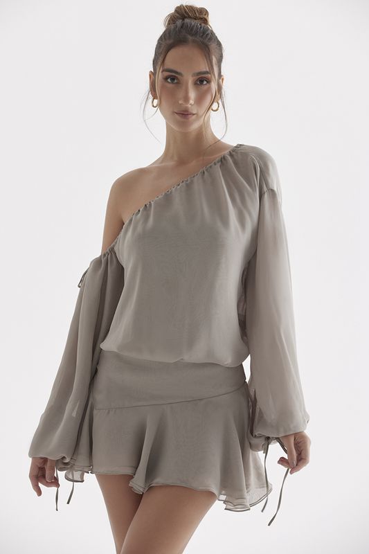 Grey House Of Cb Green Off Shoulder Dress | MWQ-503642