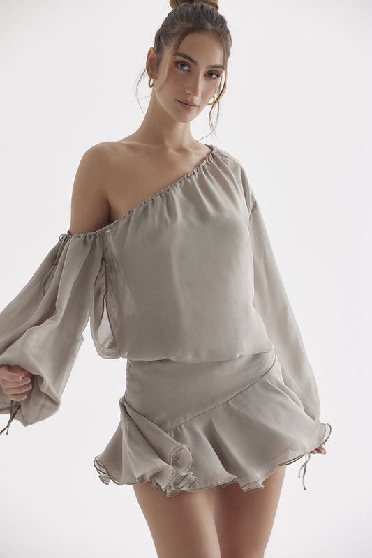 Grey House Of Cb Green Off Shoulder Dress | MWQ-503642