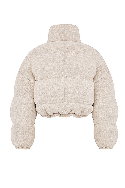 Grey House Of Cb Knit C Shape Puffer  Jacket | HPS-187069