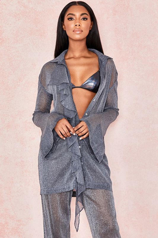 Grey House Of Cb Lurex Shirt Tops | EPV-508647