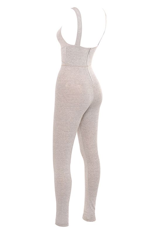 Grey House Of Cb Marl Waist Cinching Jumpsuit | TDQ-743856