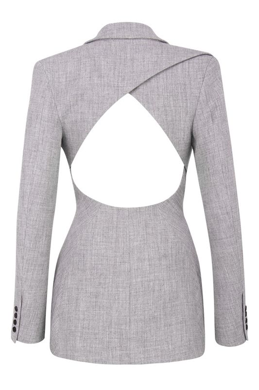 Grey House Of Cb Open Back Tailored Jacket | LPB-092635