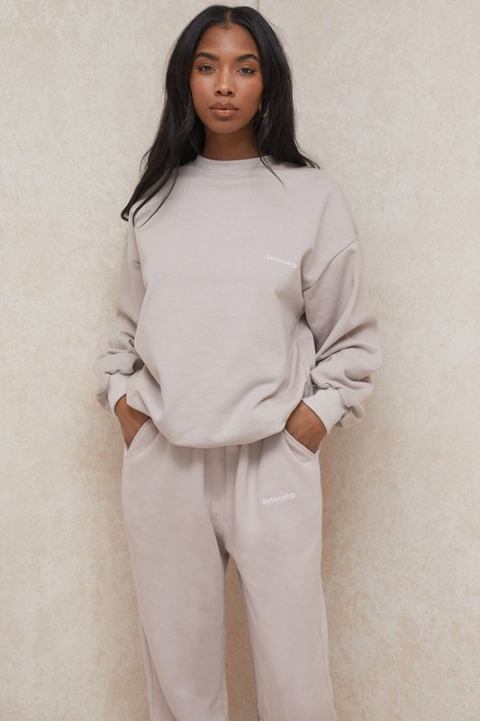 Grey House Of Cb Oversized Crewneck Sweatshirts | IVK-879453