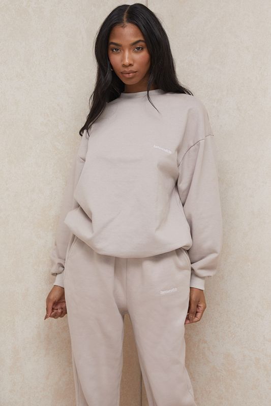 Grey House Of Cb Oversized Crewneck Sweatshirts | IVK-879453