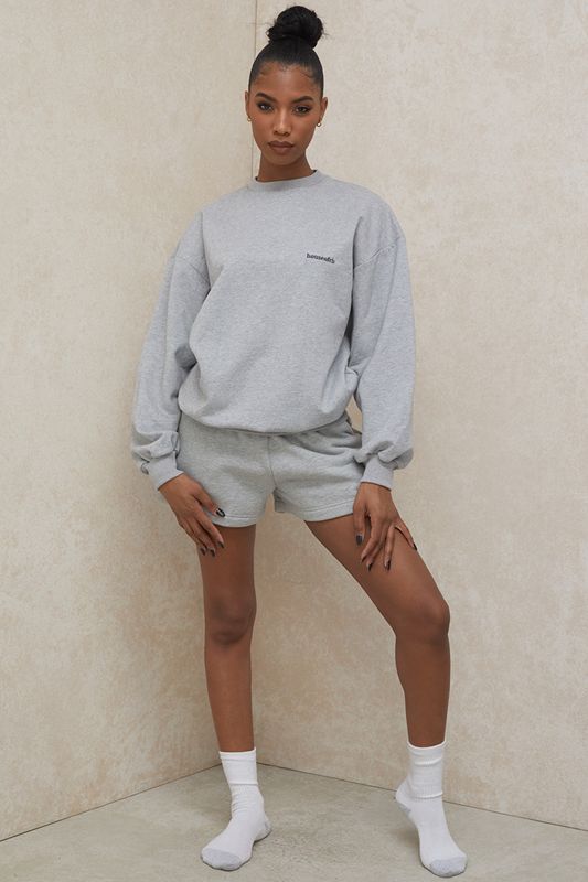 Grey House Of Cb Oversized Crewneck Sweatshirts | UPT-461205