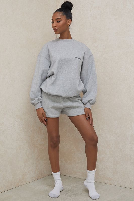 Grey House Of Cb Oversized Crewneck Sweatshirts | UPT-461205